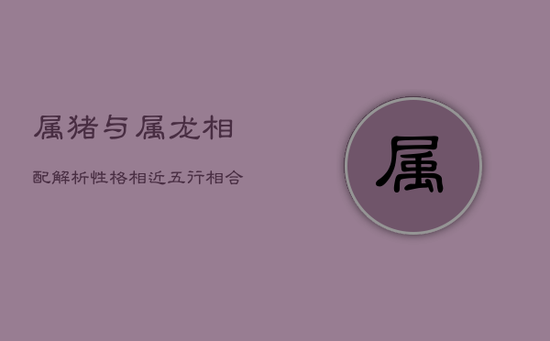 属猪与属龙相配解析：性格相近，五行相合乎？