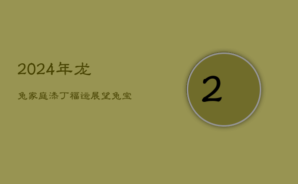2024年龙兔家庭添丁福运展望：兔宝宝降临的和谐指数  第1张