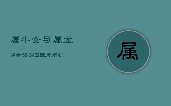 属牛女与属龙男的婚姻匹配度解析