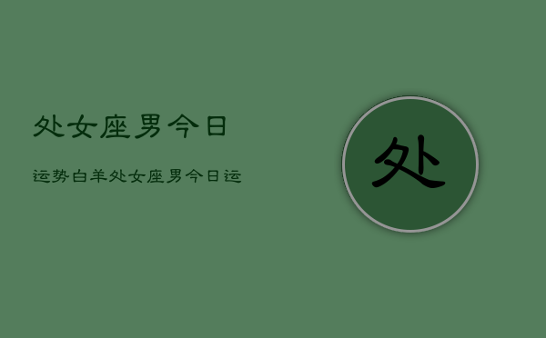 处女座男今日运势白羊，处女座男今日运势与白羊关系  第1张