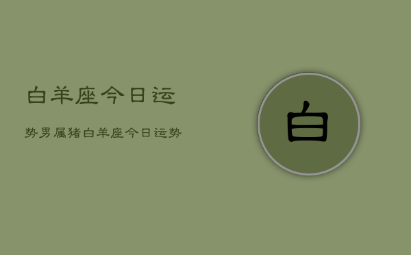 白羊座今日运势男属猪，白羊座今日运势男猪运程  第1张
