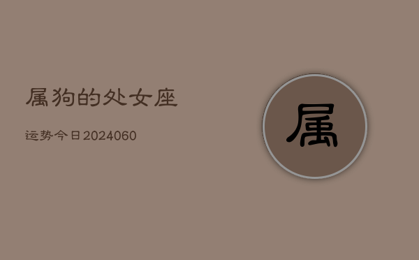 属狗的处女座运势今日(20240607)  第1张