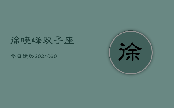 徐晓峰双子座今日运势(20240608)  第1张